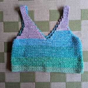 Multicolor, Handmade Crochet Crop Top